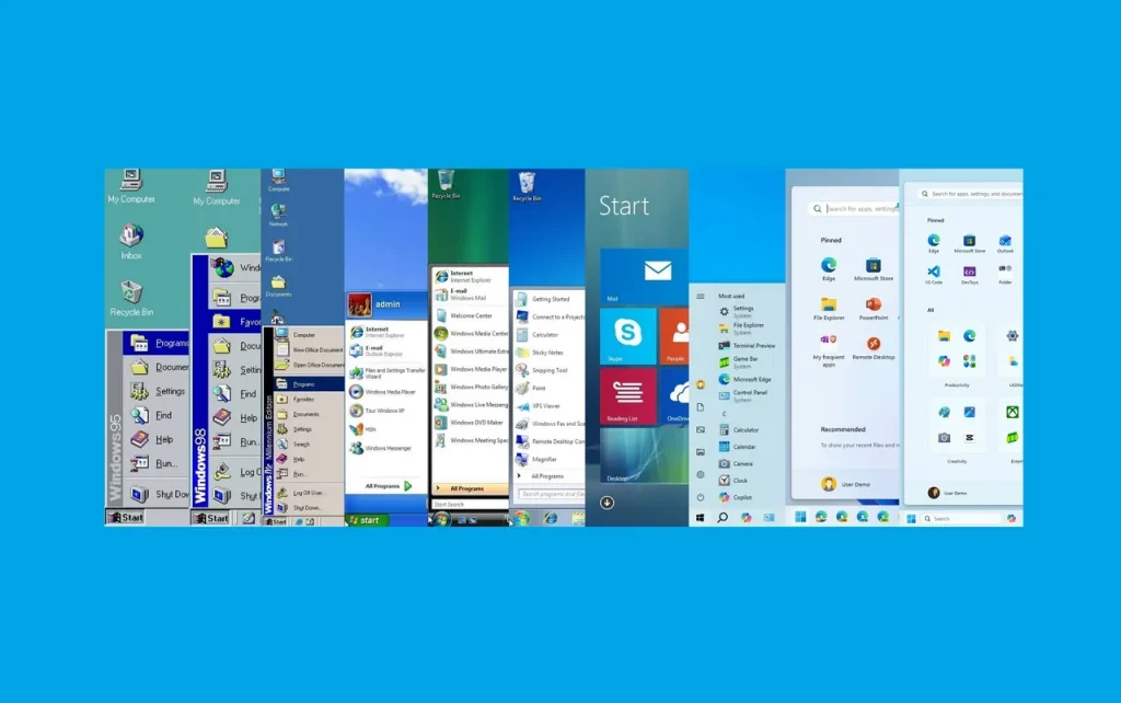 A Start menü végső formája íme a Windows 40 éves evolúciójának tükrében